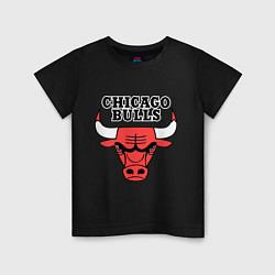 Футболка хлопковая детская Chicago Bulls, цвет: черный
