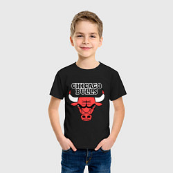 Футболка хлопковая детская Chicago Bulls, цвет: черный — фото 2