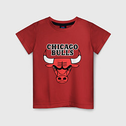 Футболка хлопковая детская Chicago Bulls, цвет: красный