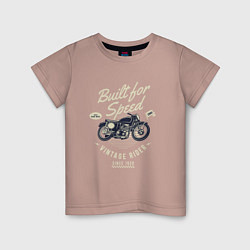 Футболка хлопковая детская Vintage Moto, цвет: пыльно-розовый