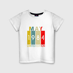 Футболка хлопковая детская 1984 - Май, цвет: белый