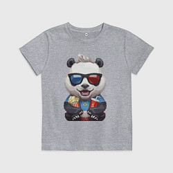 Детская футболка Прикольный панда с попкорном и колой
