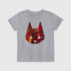 Футболка хлопковая детская Кот из игры Stray, цвет: меланж