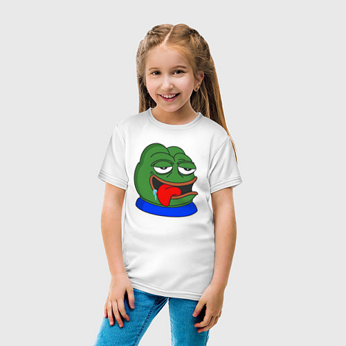 Детская футболка Пепе Лягушонок в экстазе / Белый – фото 4