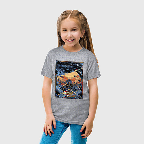Детская футболка Звездный десант в квадрате / Меланж – фото 4