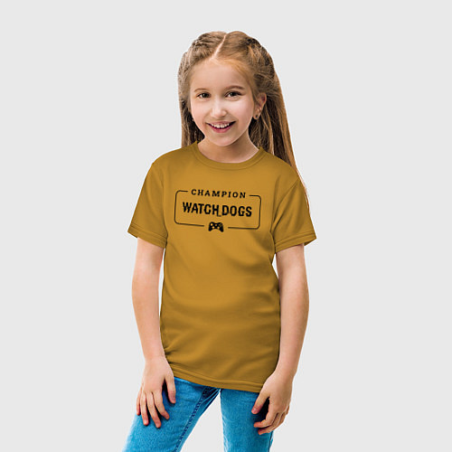 Детская футболка Watch Dogs gaming champion: рамка с лого и джойсти / Горчичный – фото 4