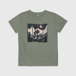 Детская футболка Оранжевая луна и лесное ралли