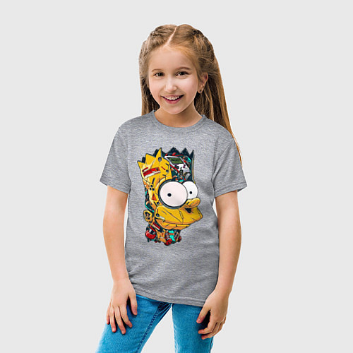 Детская футболка Cyber-Bart - Simpsons family / Меланж – фото 4