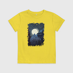 Футболка хлопковая детская Джип и пропасть, цвет: желтый