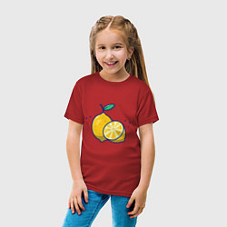 Футболка хлопковая детская Вкусные Лимончики, цвет: красный — фото 2