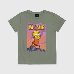 Футболка хлопковая детская Lisa Simpson смотрит в даль - movie, цвет: авокадо