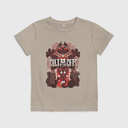 Футболка хлопковая детская Cult Of The Cats, цвет: миндальный