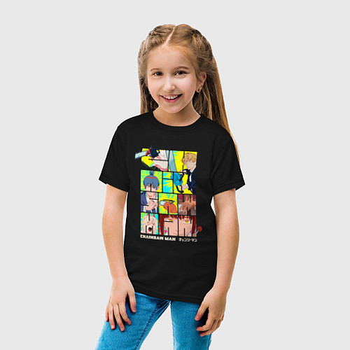 Детская футболка Человек-бензопила art / Черный – фото 4