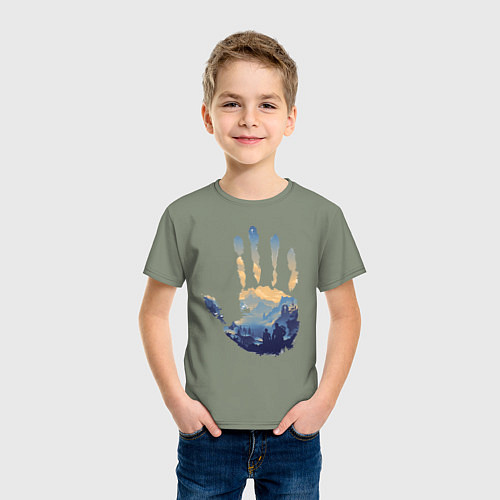 Детская футболка Отпечаток ладони Кратоса / Авокадо – фото 3