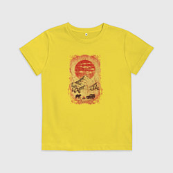 Футболка хлопковая детская Бездорожье и медведи, цвет: желтый
