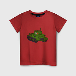 Футболка хлопковая детская Самый обычный танк, цвет: красный