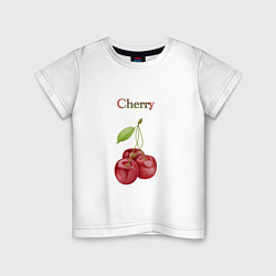 Футболка хлопковая детская Cherry вишня, цвет: белый