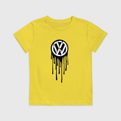 Футболка хлопковая детская Volkswagen - art logo, цвет: желтый