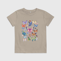 Детская футболка Волшебные бабочки акварелью