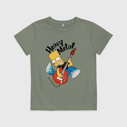 Детская футболка Барт Симпсон - гитарист - heavy metal