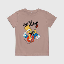 Детская футболка Барт Симпсон - гитарист - heavy metal