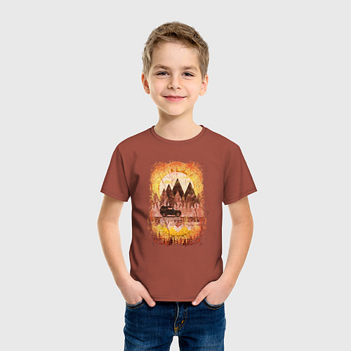 Детская футболка Offroad mountains / Кирпичный – фото 3