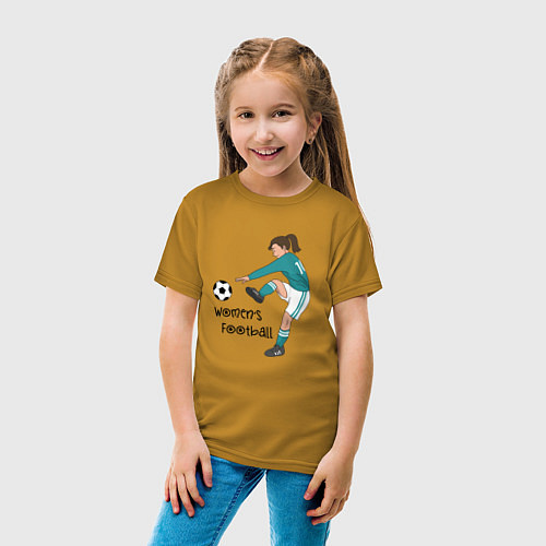 Детская футболка Womens football / Горчичный – фото 4