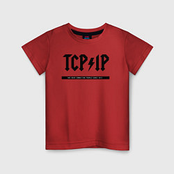 Футболка хлопковая детская TCPIP Connecting people since 1972, цвет: красный