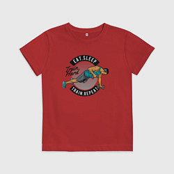 Детская футболка Eat, sleep, train repeat