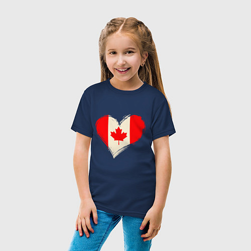 Детская футболка Сердце - Канада / Тёмно-синий – фото 4