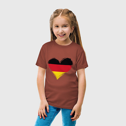 Детская футболка Сердце - Германия / Кирпичный – фото 4
