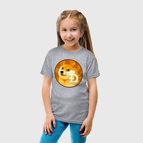 Детская футболка Монета пёсика Доге / Меланж – фото 4