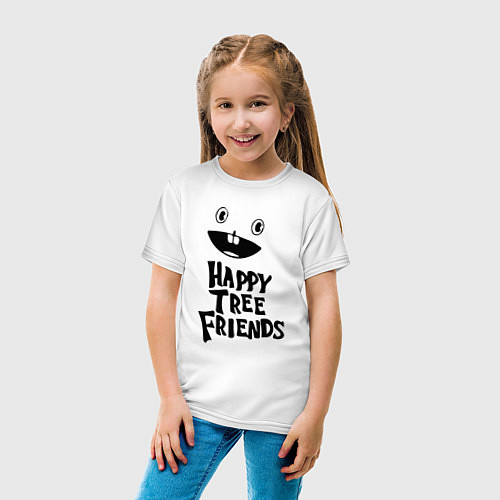 Детская футболка Happy Three Friends - LOGO / Белый – фото 4