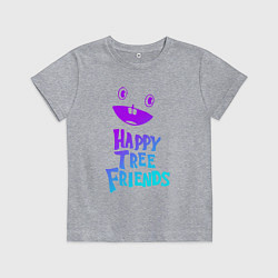 Футболка хлопковая детская Happy Three Friends - NEON, цвет: меланж