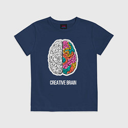 Футболка хлопковая детская Creative Brain, цвет: тёмно-синий