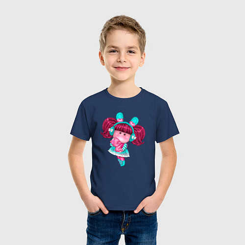 Детская футболка Маленькая девочка принцесса / Тёмно-синий – фото 3