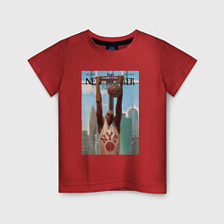 Футболка хлопковая детская Обложка журнала the New Yorker, цвет: красный