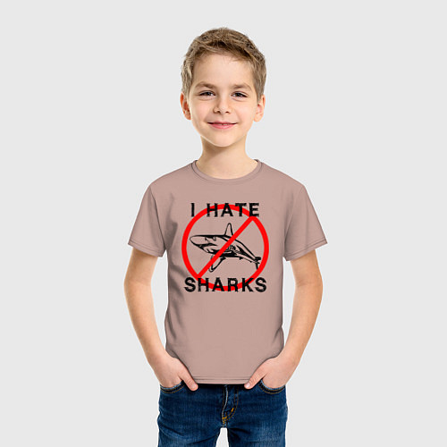 Детская футболка Я ненавижу акул / Пыльно-розовый – фото 3