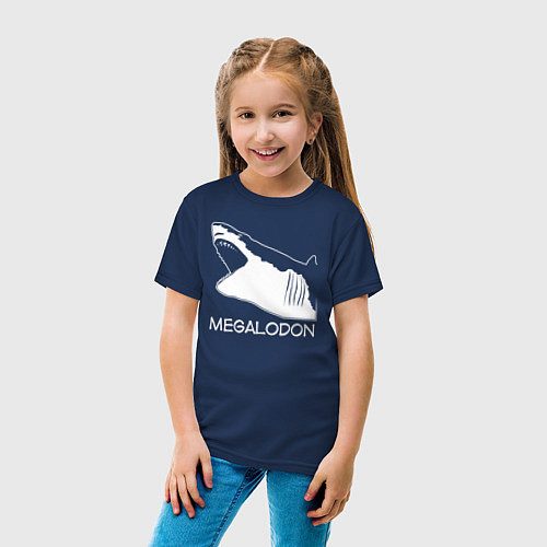 Детская футболка Пасть мегалодона / Тёмно-синий – фото 4