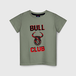Футболка хлопковая детская Bull Bitcoin Club, цвет: авокадо