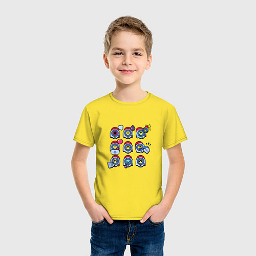 Детская футболка Значки на Нани Пины Бравл Старс Nani / Желтый – фото 3