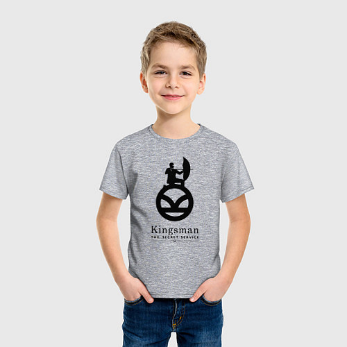 Детская футболка Kingsman Секретная служба - logo / Меланж – фото 3