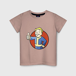 Футболка хлопковая детская Vault boy like, цвет: пыльно-розовый