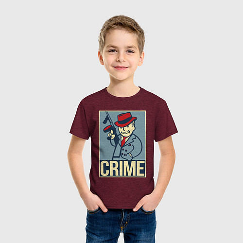 Детская футболка Vault crime boy / Меланж-бордовый – фото 3