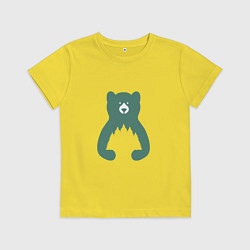 Футболка хлопковая детская Мишка в лесу, цвет: желтый