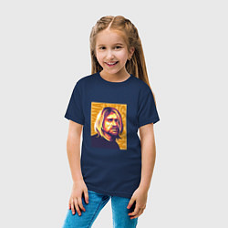 Футболка хлопковая детская Nirvana - Cobain, цвет: тёмно-синий — фото 2