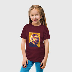 Футболка хлопковая детская Nirvana - Cobain, цвет: меланж-бордовый — фото 2