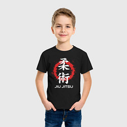 Футболка хлопковая детская Jiu-jitsu red splashes, цвет: черный — фото 2