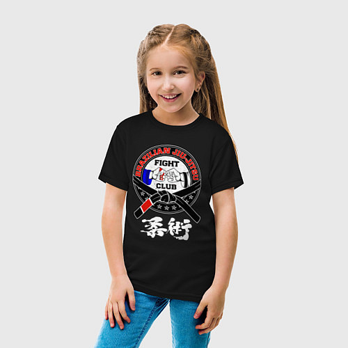 Детская футболка Jiu jitsu brazilian fight club / Черный – фото 4