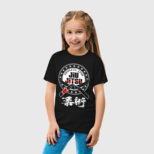 Детская футболка Brazilian splashes Jiu jitsu logo / Черный – фото 4